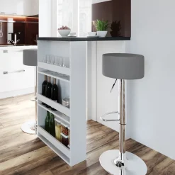 Bartisch-Set Anthrazit/Weiß 57 x 80 cm mit 2 Barhockern Vicco