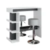 Bartisch-Set Dana Weiß 108 x 50 cm mit 2 Barhockern Vicco