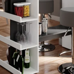 Bartisch-Set Dana Weiß 108 x 50 cm mit 2 Barhockern Vicco