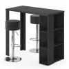 Bartisch-Set Noel Schwarz 120 x 60 cm mit 2 Barhockern Vicco