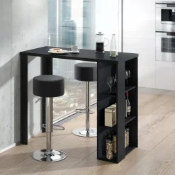 Bartisch-Set Noel Schwarz 120 x 60 cm mit 2 Barhockern Vicco