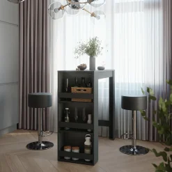 Bartisch-Set Repose Anthrazit 45 x 110 cm mit 2 Barhockern Vicco