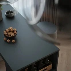 Bartisch-Set Repose Anthrazit 45 x 110 cm mit 2 Barhockern Vicco