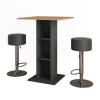 Bartisch-Set Repose Goldkraft Eiche/Anthrazit 75 x 75 cm mit 2 Barhockern Vicco