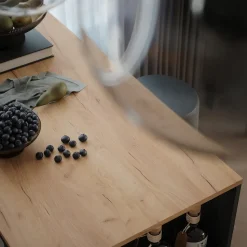 Bartisch-Set Repose Goldkraft Eiche/Anthrazit 57 x 117 cm mit 2 Barhockern Vicco