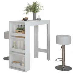 Bartisch-Set Repose Weiß 45 x 110 cm mit 2 Barhockern Vicco