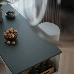 Bartisch-Set Repose Weiß/Anthrazit 45 x 110 cm mit 2 Barhockern Vicco