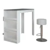 Bartisch-Set Repose Weiß/Anthrazit 57 x 117 cm mit 2 Barhockern Vicco