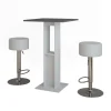 Bartisch-Set Repose Weiß/Anthrazit 65 x 65 cm mit 2 Barhockern Vicco