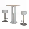 Bartisch-Set Repose Weiß/Sonoma 65 x 65 cm mit 2 Barhockern Vicco