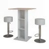 Bartisch-Set Repose Weiß/Sonoma 75 x 75 cm mit 2 Barhockern Vicco