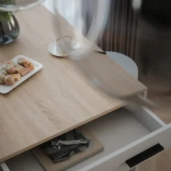 Bartisch-Set Repose Weiß/Sonoma 67 x 100 cm mit 2 Barhockern Vicco