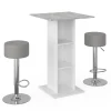 Bartisch-Set Rodeo Beton 70 x 70 cm mit 2 Barhockern Vicco