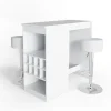 Bartisch-Set Ross Weiß 115 x 50 cm mit 2 Barhockern Vicco
