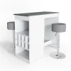 Bartisch-Set Ross Weiß/Anthrazit 115 x 50 cm mit 2 Barhockern Vicco