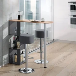 Bartisch-Set Vincent Goldkraft Eiche 113 x 39.8 cm mit 2 Barhockern Vicco