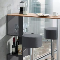 Bartisch-Set Vincent Goldkraft Eiche 113 x 39.8 cm mit 2 Barhockern Vicco