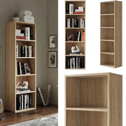Bücherregal Bob Sonoma 40 x 132 cm mit 5 Fächern Vicco