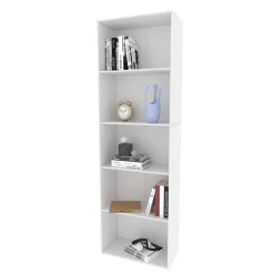 Bücherregal Bob Weiß 60 x 190 cm mit 5 Fächern Vicco