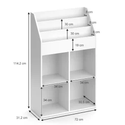 Bücherregal Luigi Weiß 72 x 114.2 cm Vicco