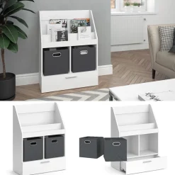 Bücherregal Luigi Weiß 72 x 96.2 cm Mit Faltboxen Vicco