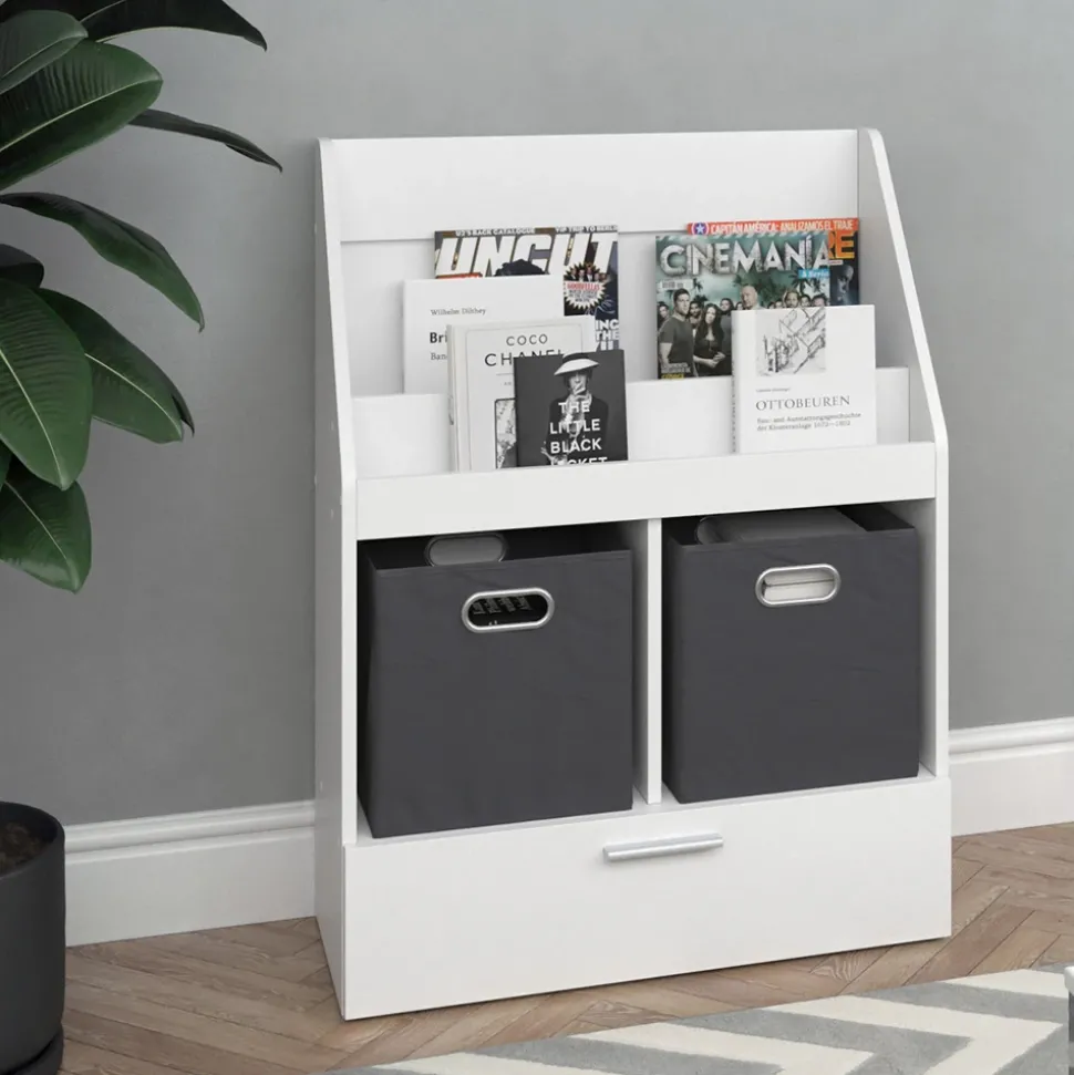 Bücherregal Luigi Weiß 72 x 96.2 cm Mit Faltboxen Vicco