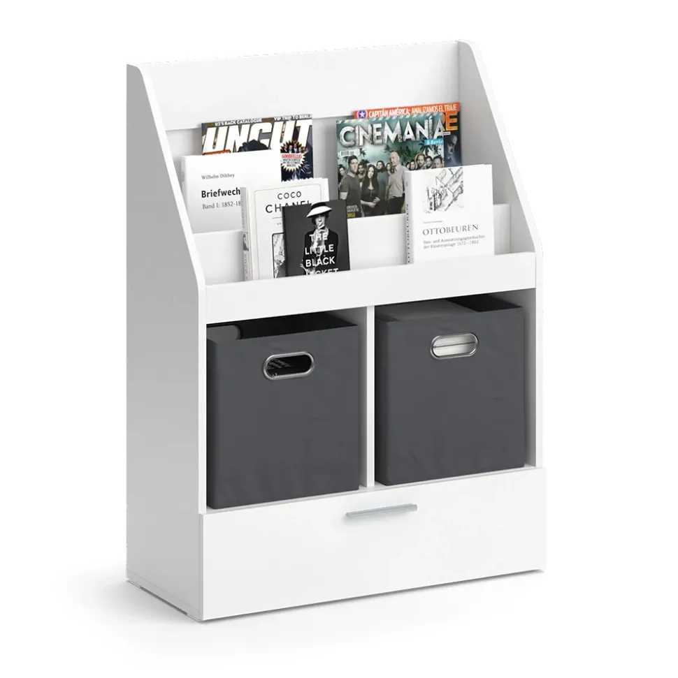 Bücherregal Luigi Weiß 72 x 96.2 cm Mit Faltboxen Vicco