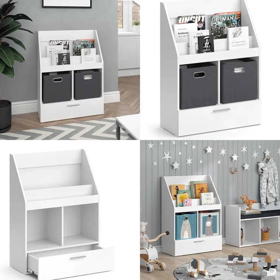 Bücherregal Luigi Weiß 72 x 96.2 cm Mit Faltboxen Vicco