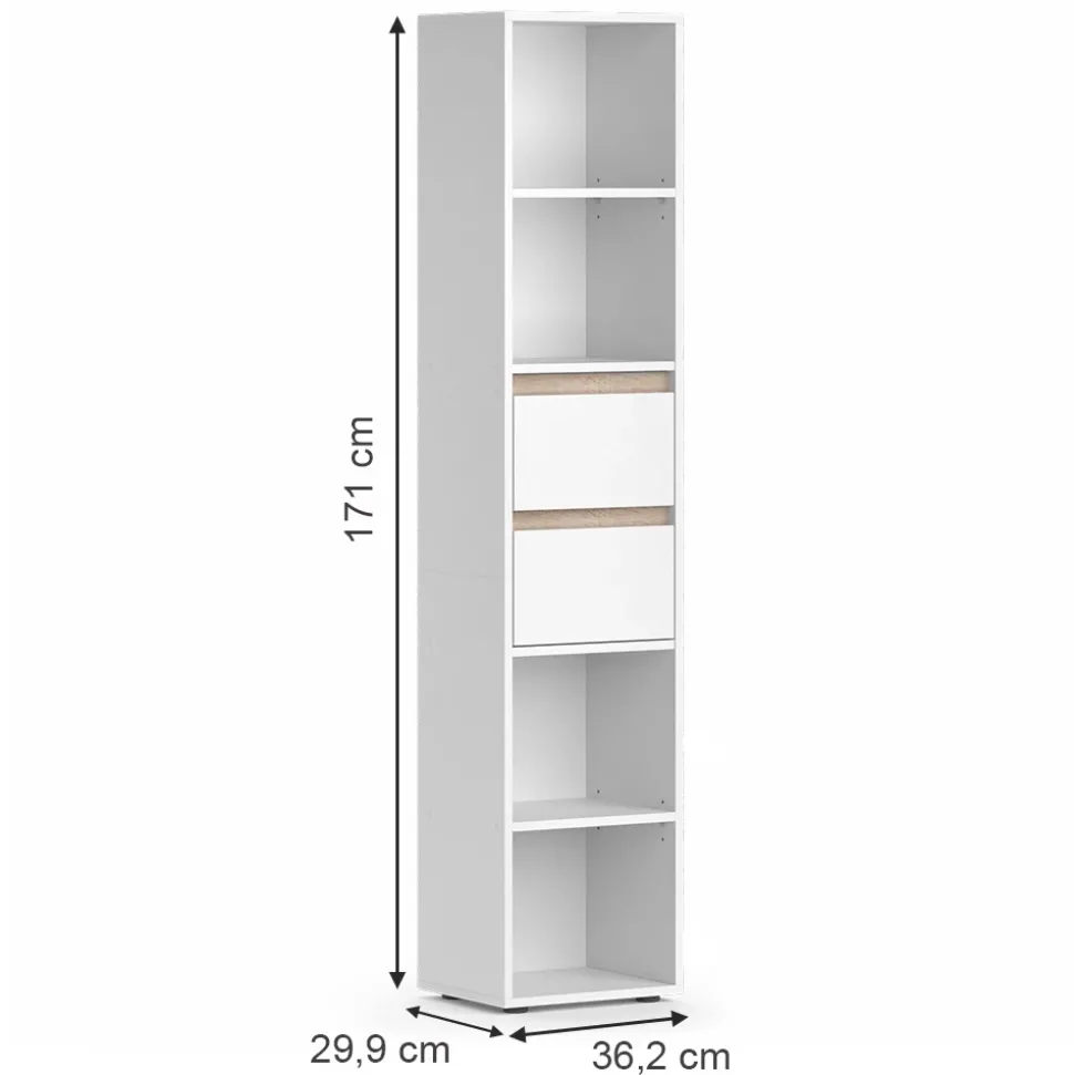 Bücherregal Robert Weiß 36.2 x 171 cm Vicco