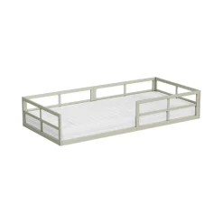 Bodenbett aus Metall Minno Greige 90x200 mit Matratze Vitalispa