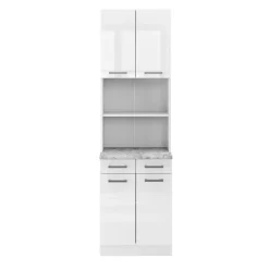 Buffetschrank R-Line Weiß Hochglanz 60 cm , AP Marmor Vicco
