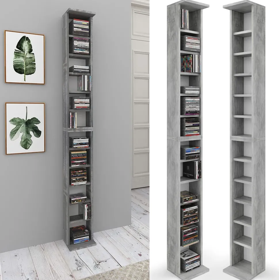 Cd-Regal Beton 21 x 183.6 cm Groß Vicco