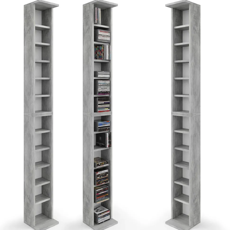 Cd-Regal Beton 21 x 183.6 cm Groß Vicco