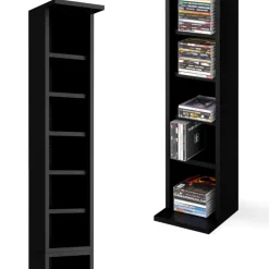 Cd-Regal Schwarz 21 x 183.6 cm Groß Vicco