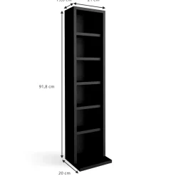 Cd-Regal Schwarz 21 x 91.8 cm Vicco