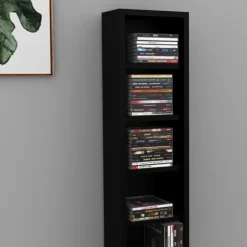 Cd-Regal Schwarz 21 x 91.8 cm Vicco