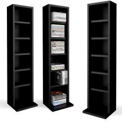 Cd-Regal Schwarz 21 x 91.8 cm Vicco