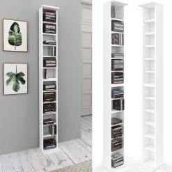 Cd-Regal Weiß 21 x 183.6 cm Groß 2er set Vicco