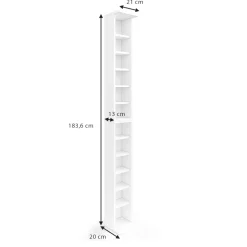 Cd-Regal Weiß 21 x 183.6 cm Groß 2er set Vicco