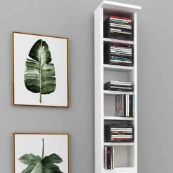 Cd-Regal Weiß 21 x 183.6 cm Groß 2er set Vicco