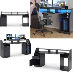 Computertisch Joel Schwarz 179.8 x 65.5 cm Vicco