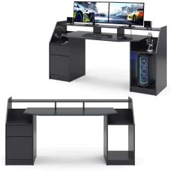 Computertisch Joel Schwarz 179.8 x 65.5 cm Vicco