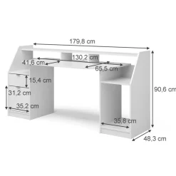 Computertisch Joel Weiß 179.8 x 65.5 cm Vicco