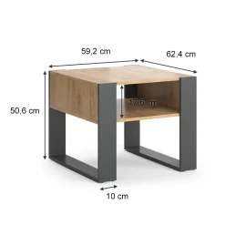 Couchtisch Anthrazit 59.2 x 50.6 cm Vicco