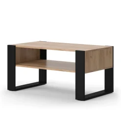 Couchtisch Olli Goldkraft Eiche 92 x 52.4 cm mit Ablage Vicco