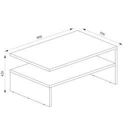 Couchtisch Amato Anthrazit/Sandeiche 90 x 60 cm Vicco