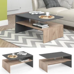 Couchtisch Amato Anthrazit/Sandeiche 90 x 60 cm Vicco