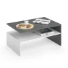 Couchtisch Amato Weiß/Anthrazit 90 x 60 cm Vicco