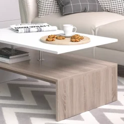 Couchtisch Amato Weiß/Sonoma 90 x 60 cm Vicco