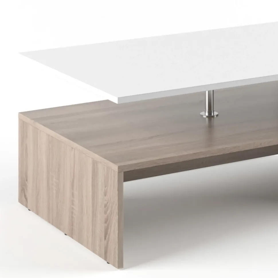 Couchtisch Amato Weiß/Sonoma 90 x 60 cm Vicco